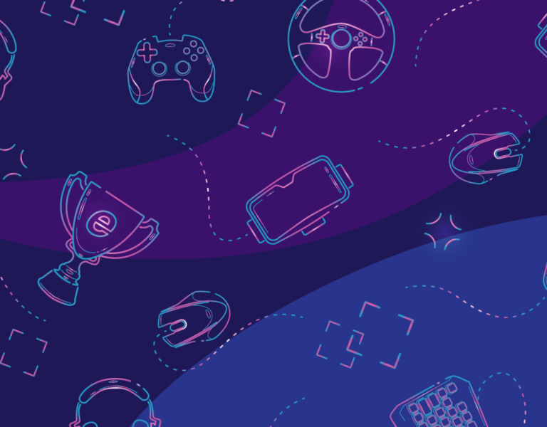 Background cropped footer image with purple video game elements